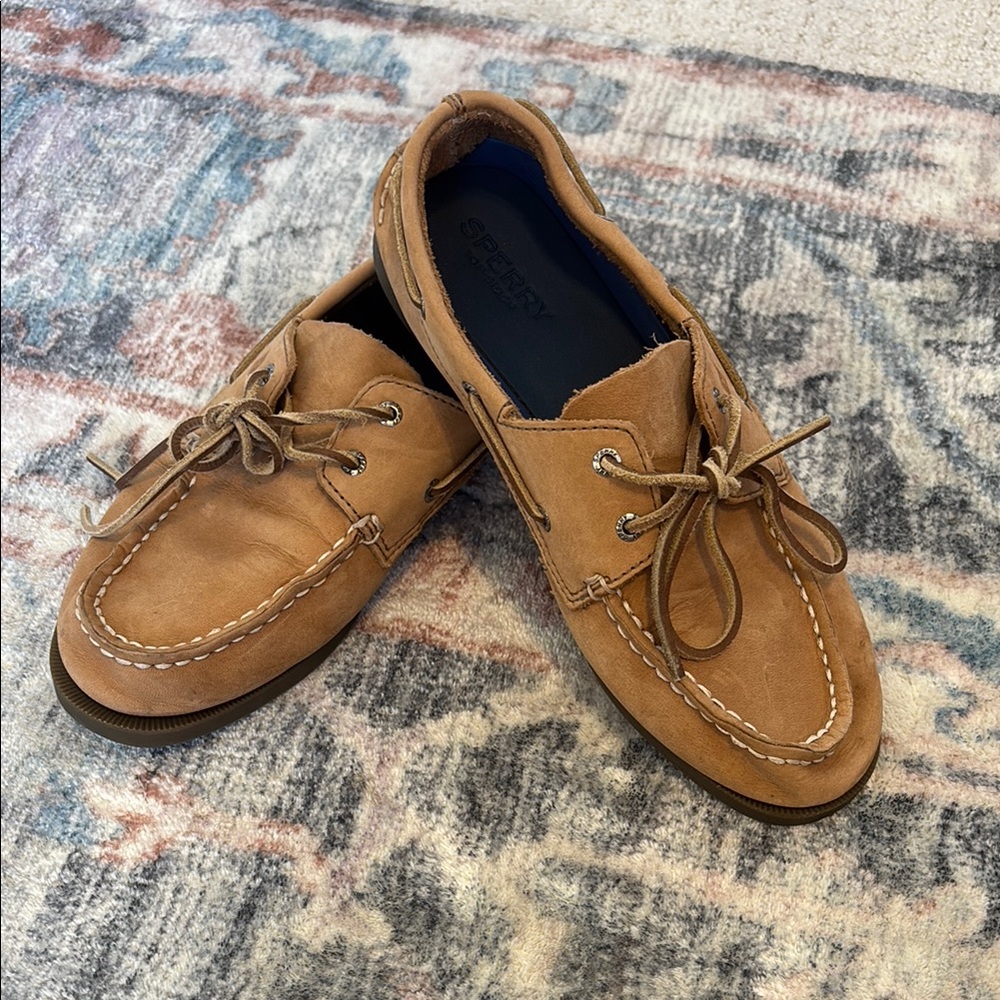 Sperry Kids Tan Leather Boat Shoes